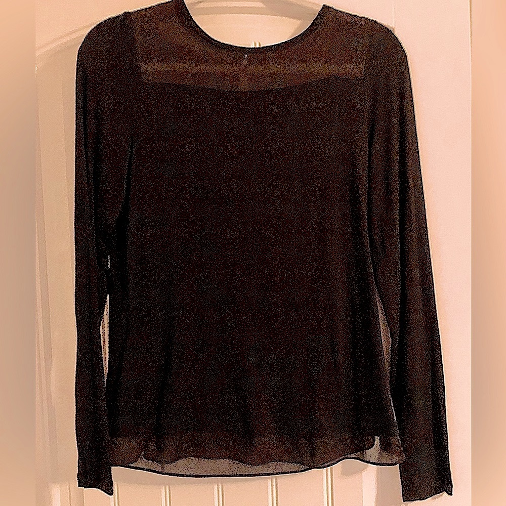 🍃Pick 3/$21- The Limited Women’s Black Mesh Accented Long Sleeve Top